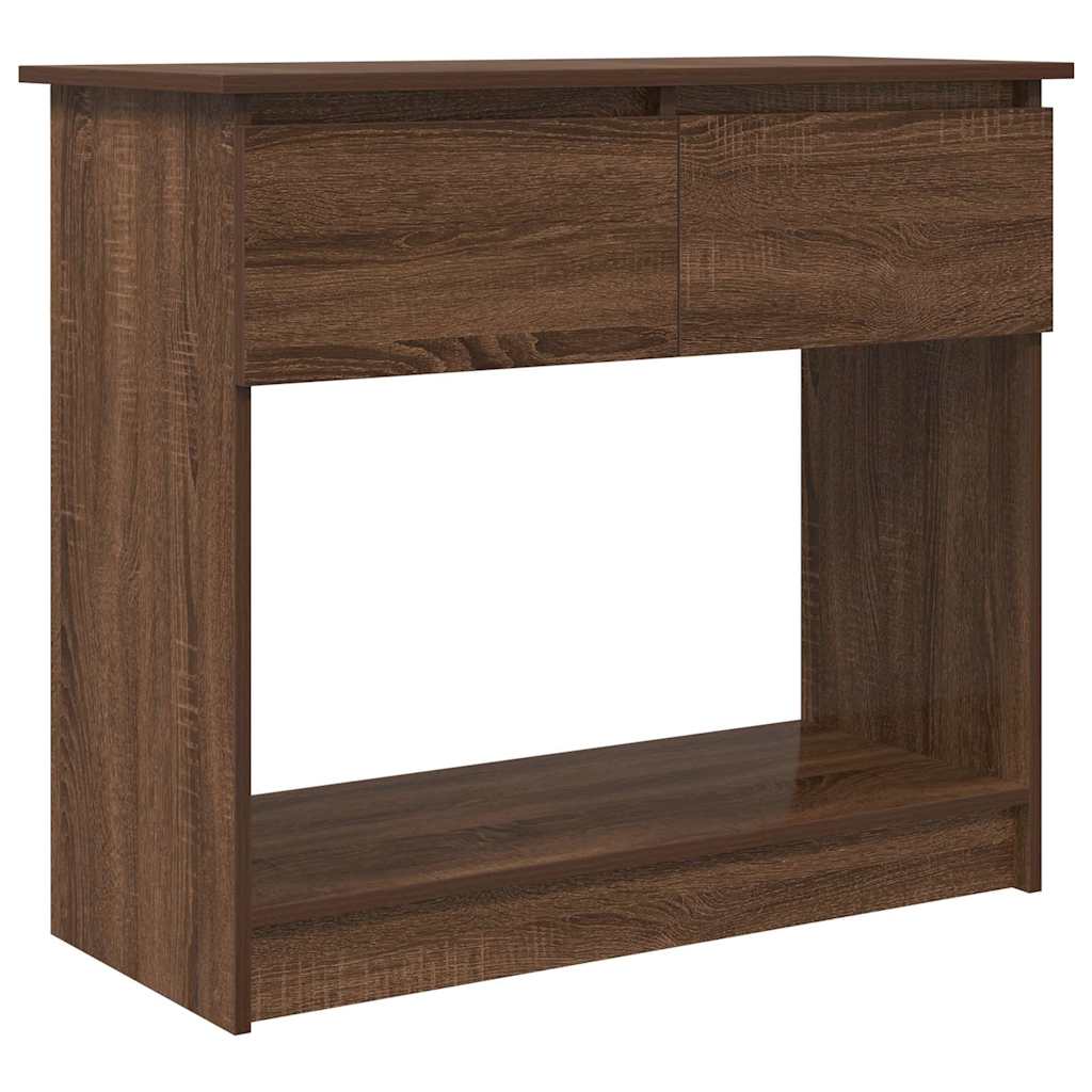 Console table with drawers brown oak look 85.5x38.5x74.5cm