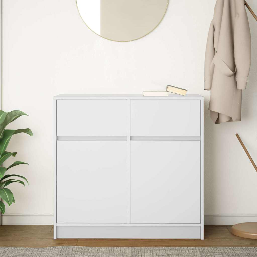 Sideboard with drawer white 80x34x76 cm wood material