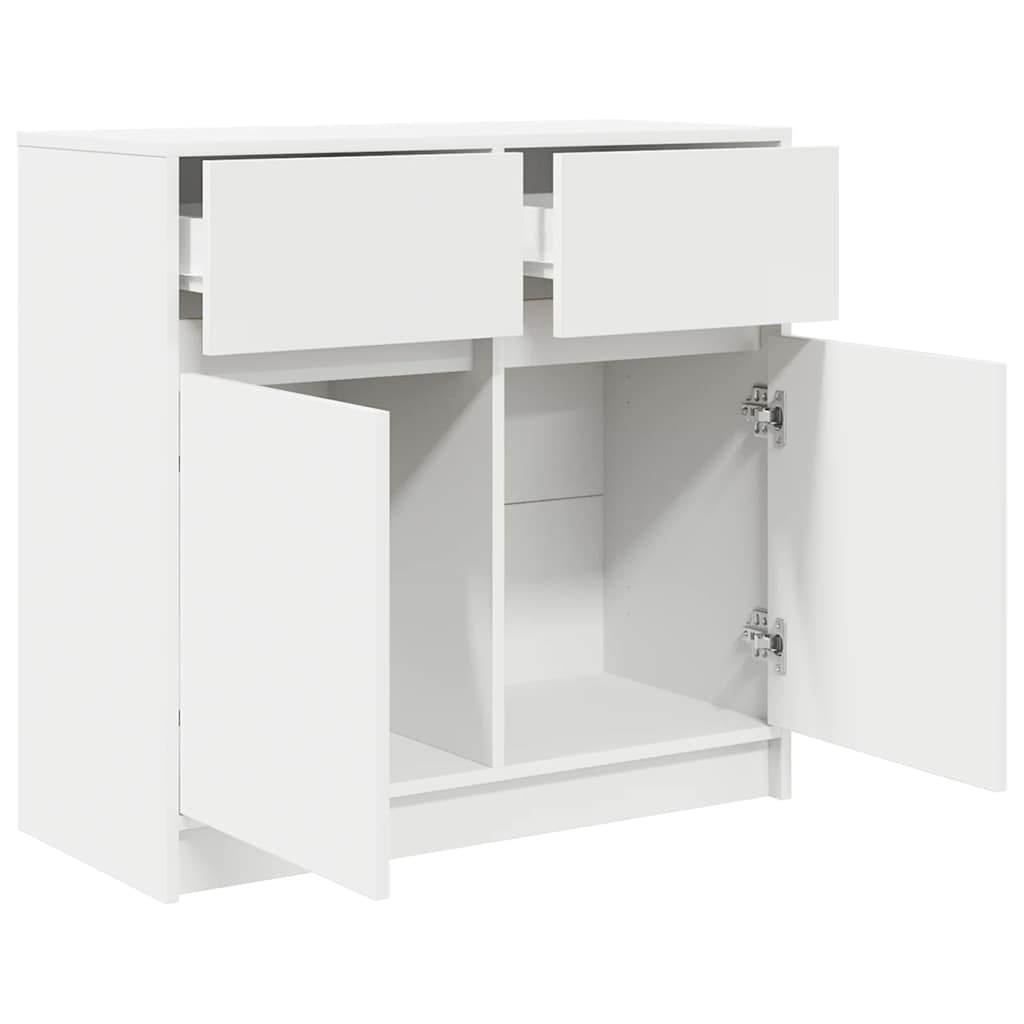 Sideboard with drawer white 80x34x76 cm wood material