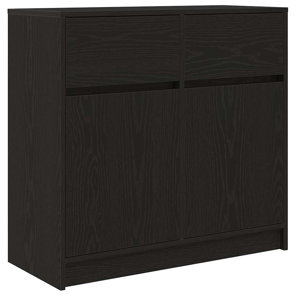 Sideboard mit Schublade Schwarz Eichen-Optik 80x34x76 cm