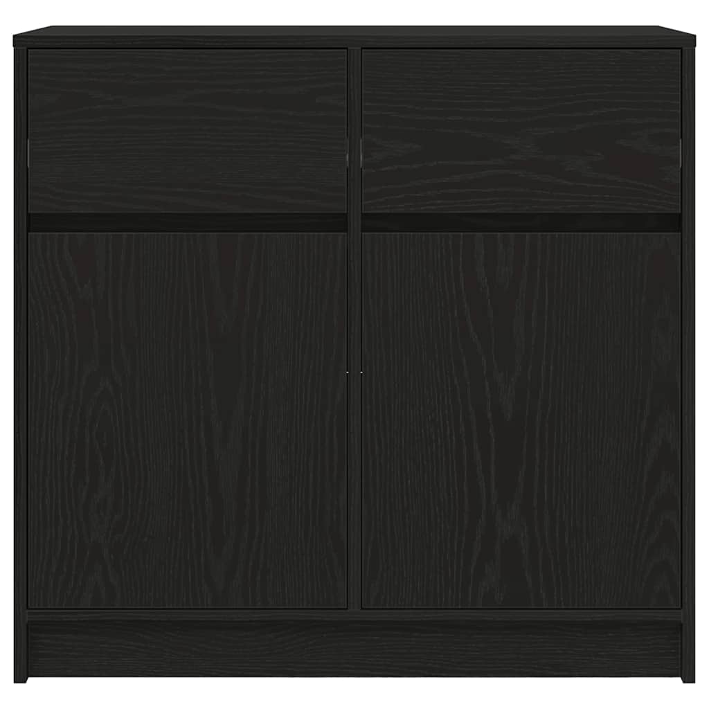 Sideboard mit Schublade Schwarz Eichen-Optik 80x34x76 cm