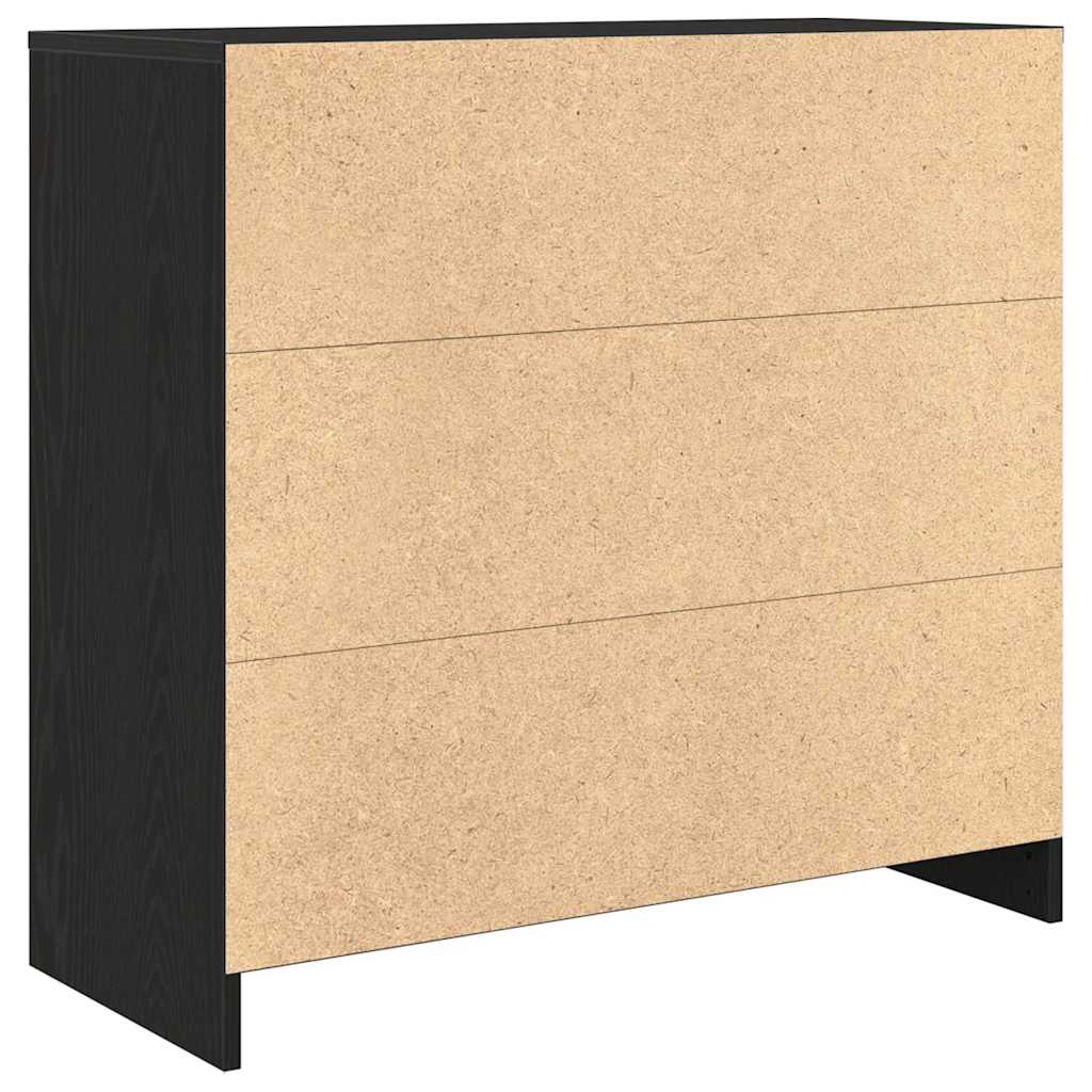 Sideboard mit Schublade Schwarz Eichen-Optik 80x34x76 cm