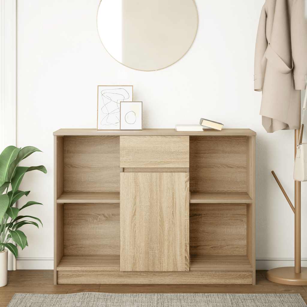 Sideboard with drawer Sonoma oak 101x35x76 cm wood material