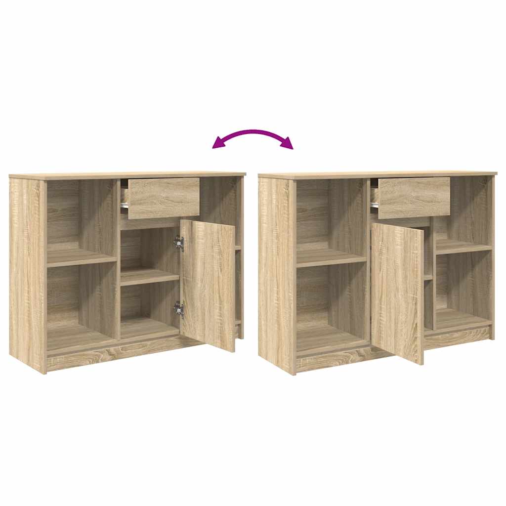 Sideboard with drawer Sonoma oak 101x35x76 cm wood material