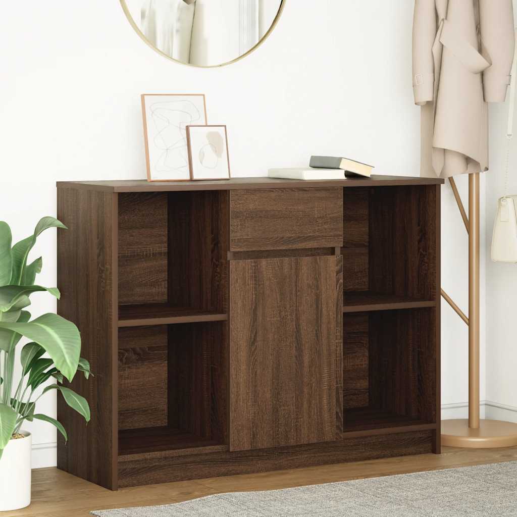 Sideboard mit Schublade Braun Eichen-Optik 101x35x76 cm