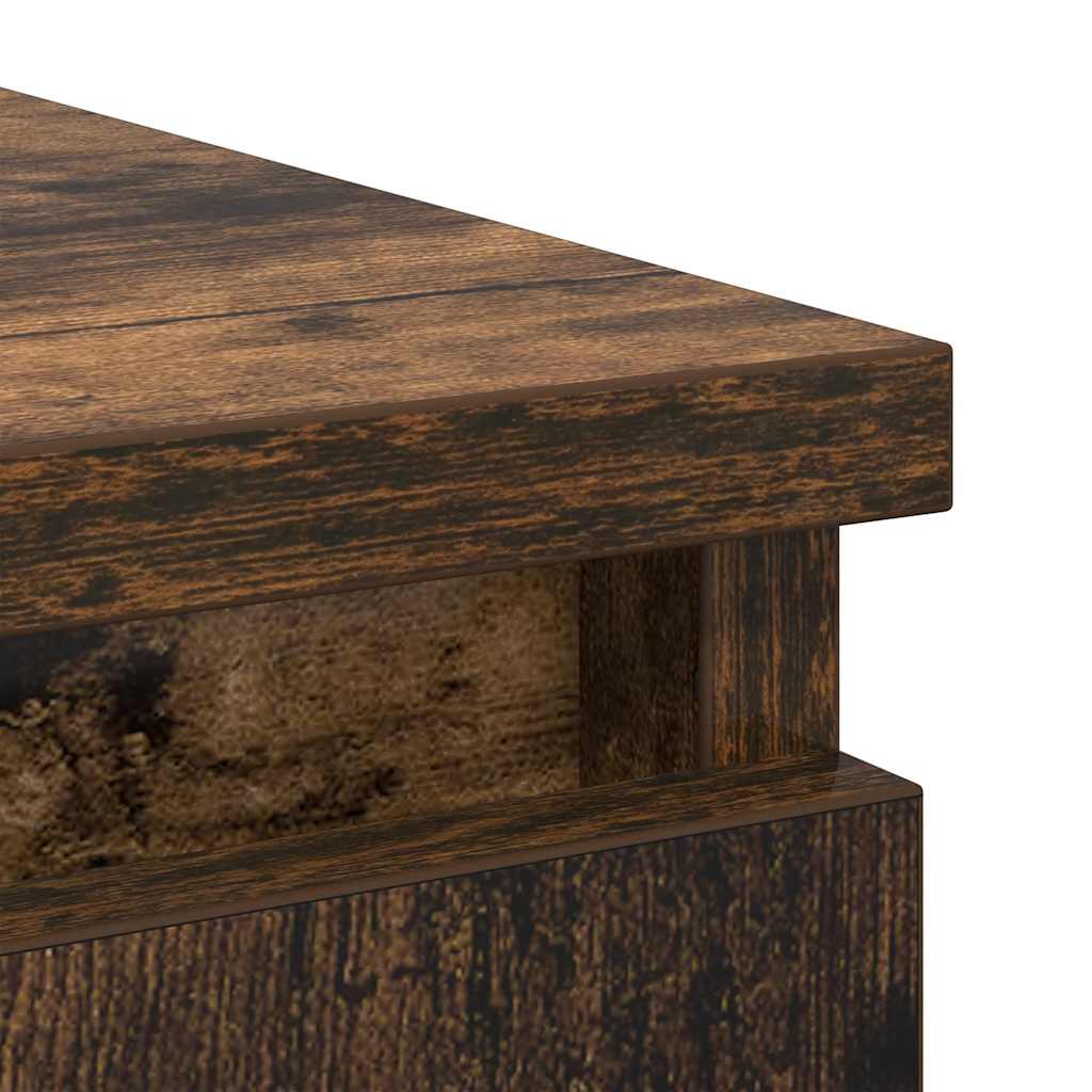Sideboard with drawer smoked oak 71x35x65 cm wood material