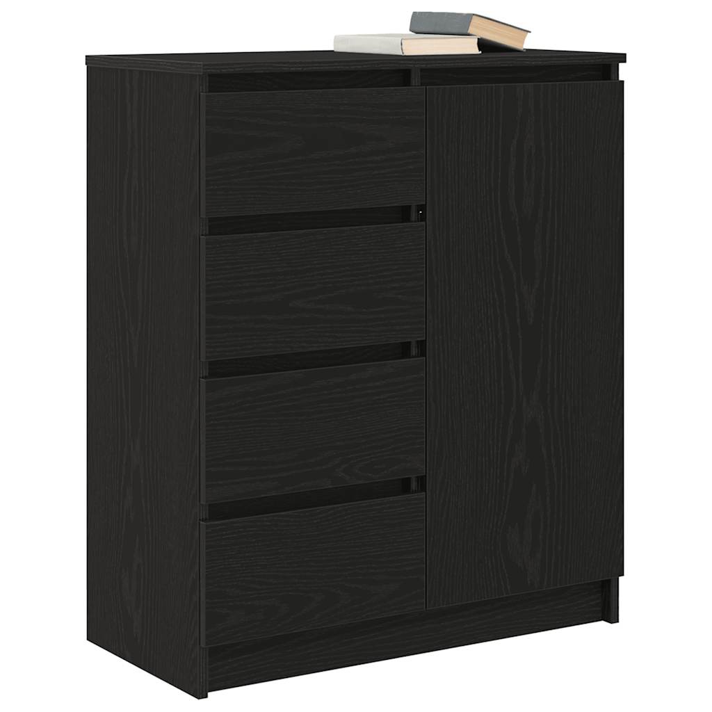 Sideboard mit Schubladen Schwarz Eichen-Optik 71x35x84 cm