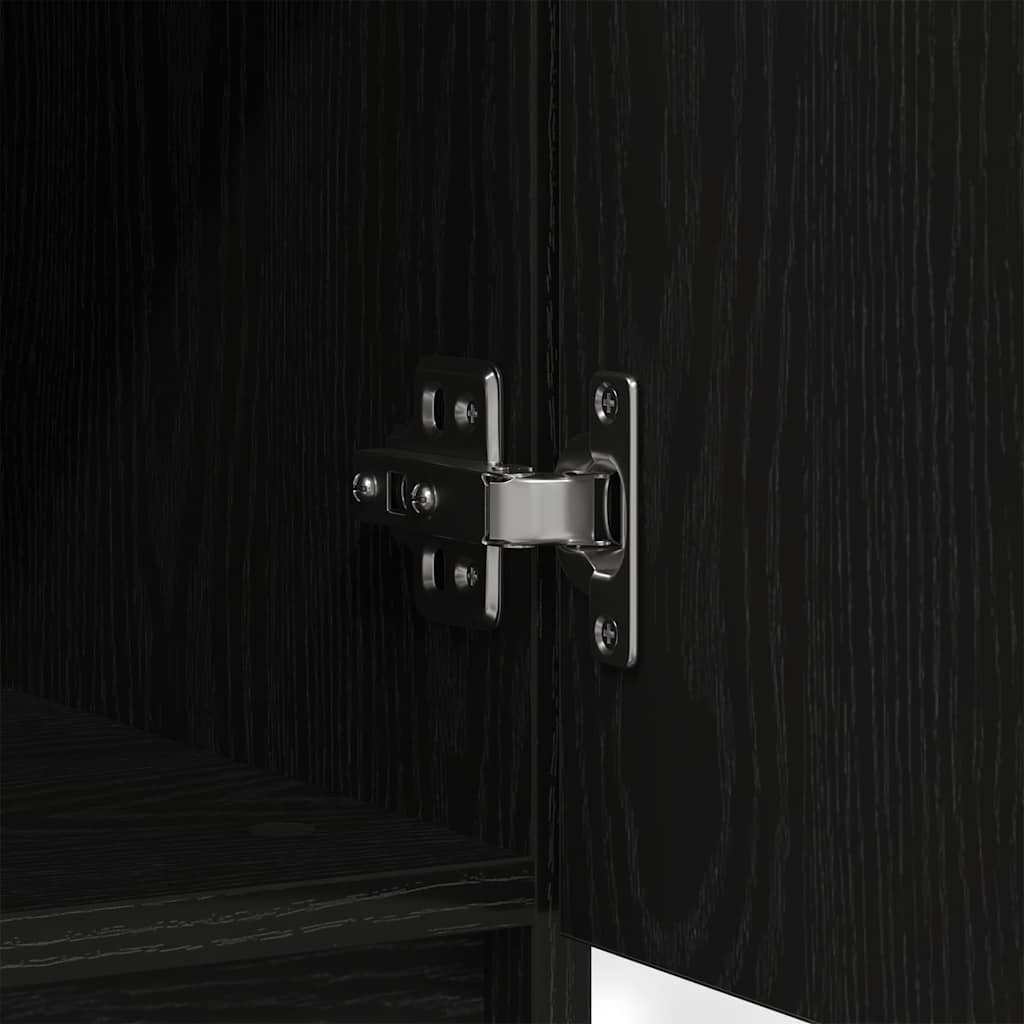 Sideboard mit Schubladen Schwarz Eichen-Optik 71x35x84 cm