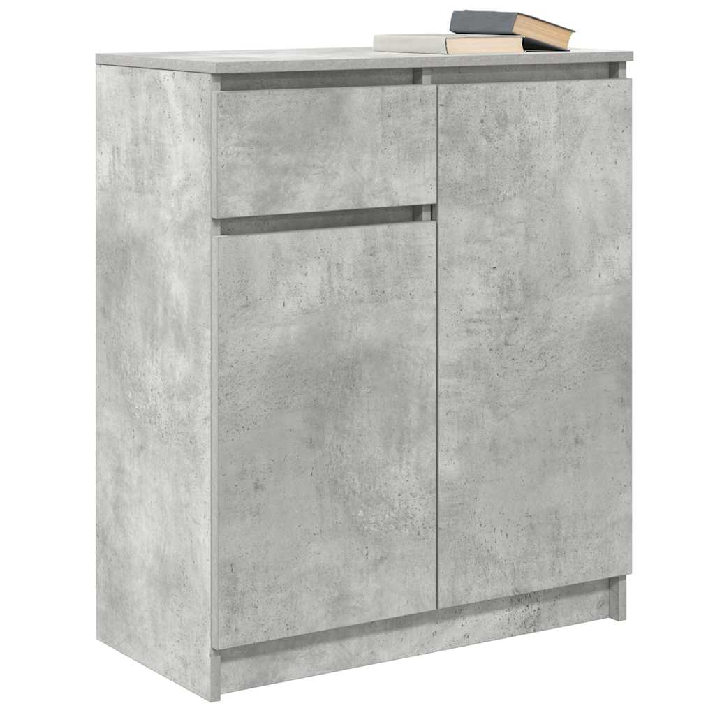 Sideboard with drawer concrete grey 71x35x84 cm wood material