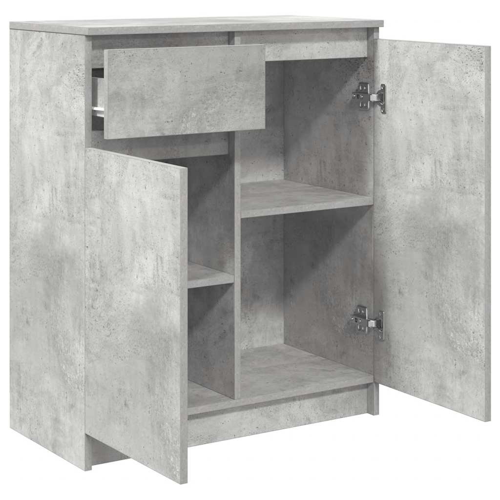 Sideboard with drawer concrete grey 71x35x84 cm wood material