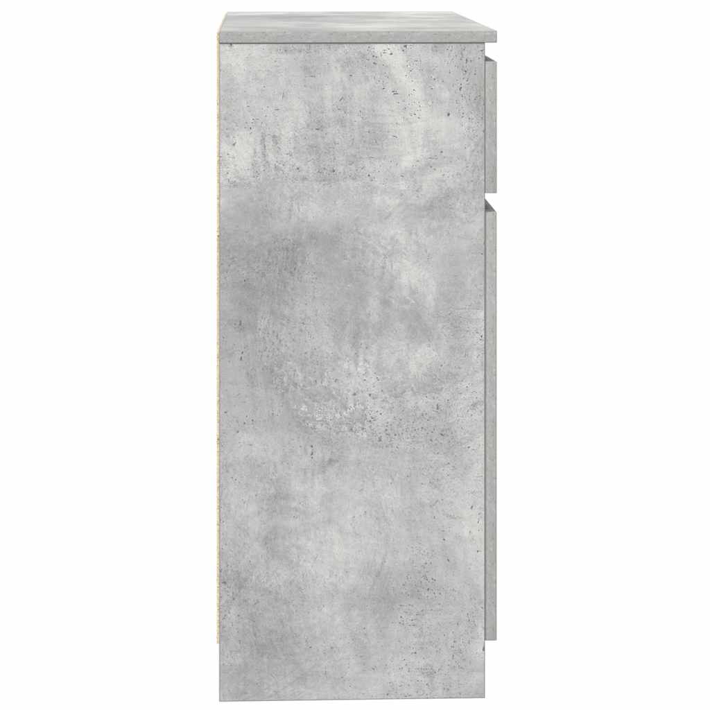 Sideboard with drawer concrete grey 71x35x84 cm wood material