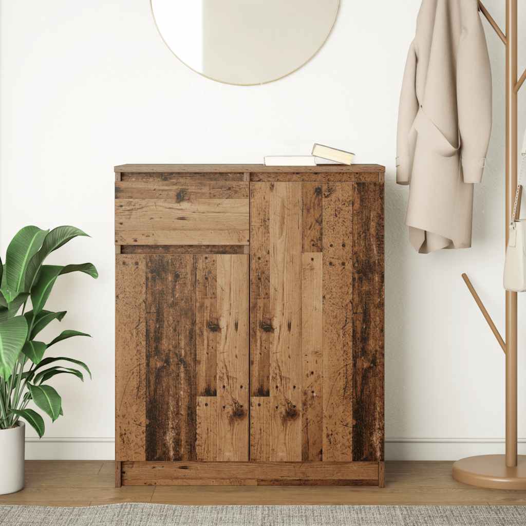 Sideboard with drawer old wood look 71x35x84 cm wood material