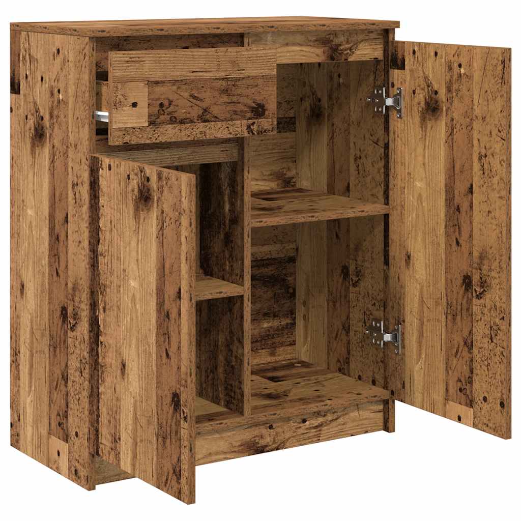 Sideboard with drawer old wood look 71x35x84 cm wood material
