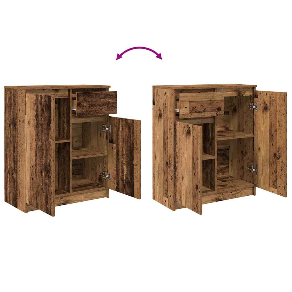 Sideboard with drawer old wood look 71x35x84 cm wood material