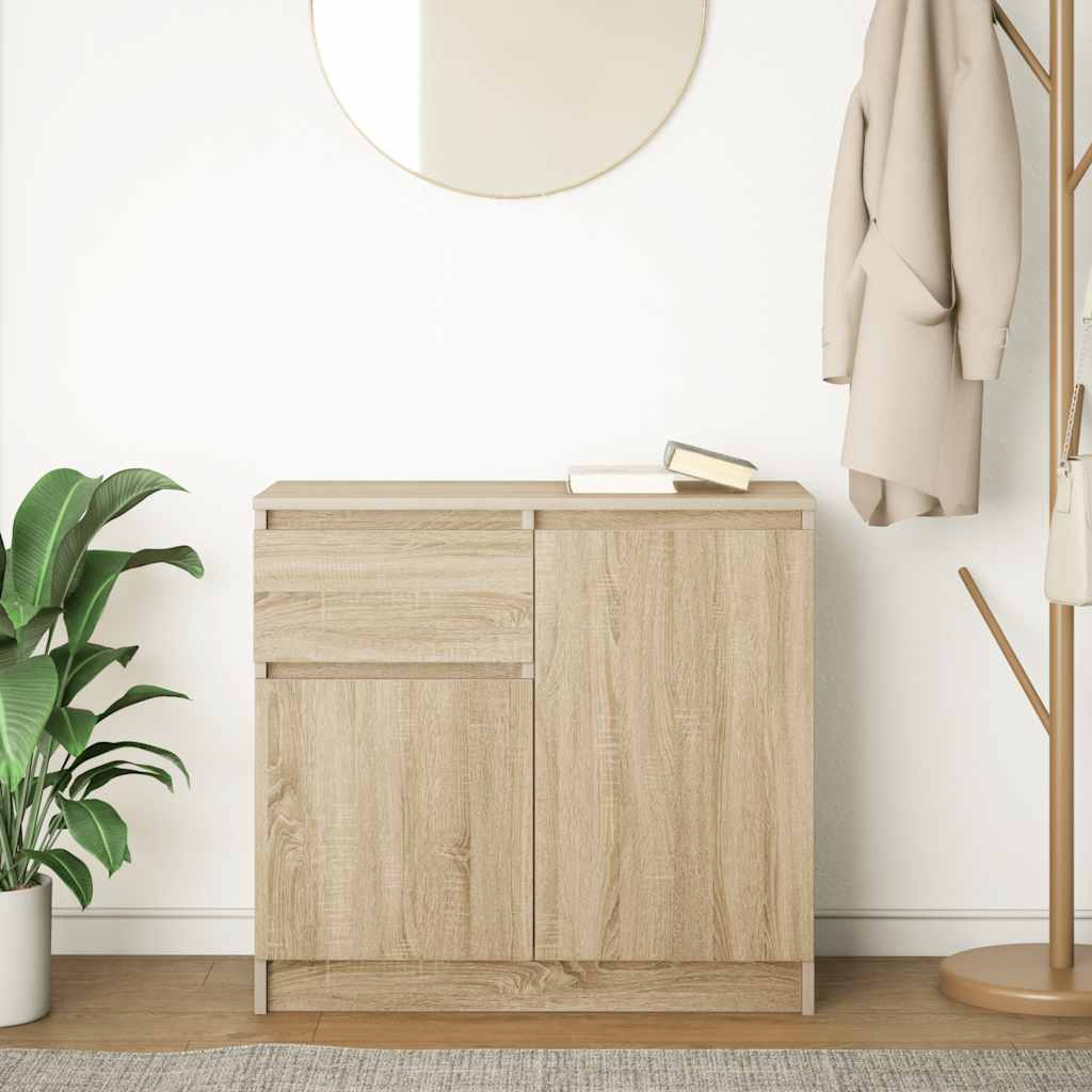 Sideboard with drawer Sonoma oak 71x35x65 cm wood material