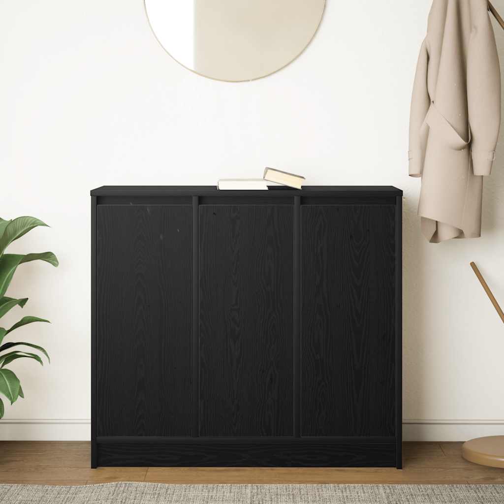 Sideboard Black Oak Look 85x34x76 cm Wood Material