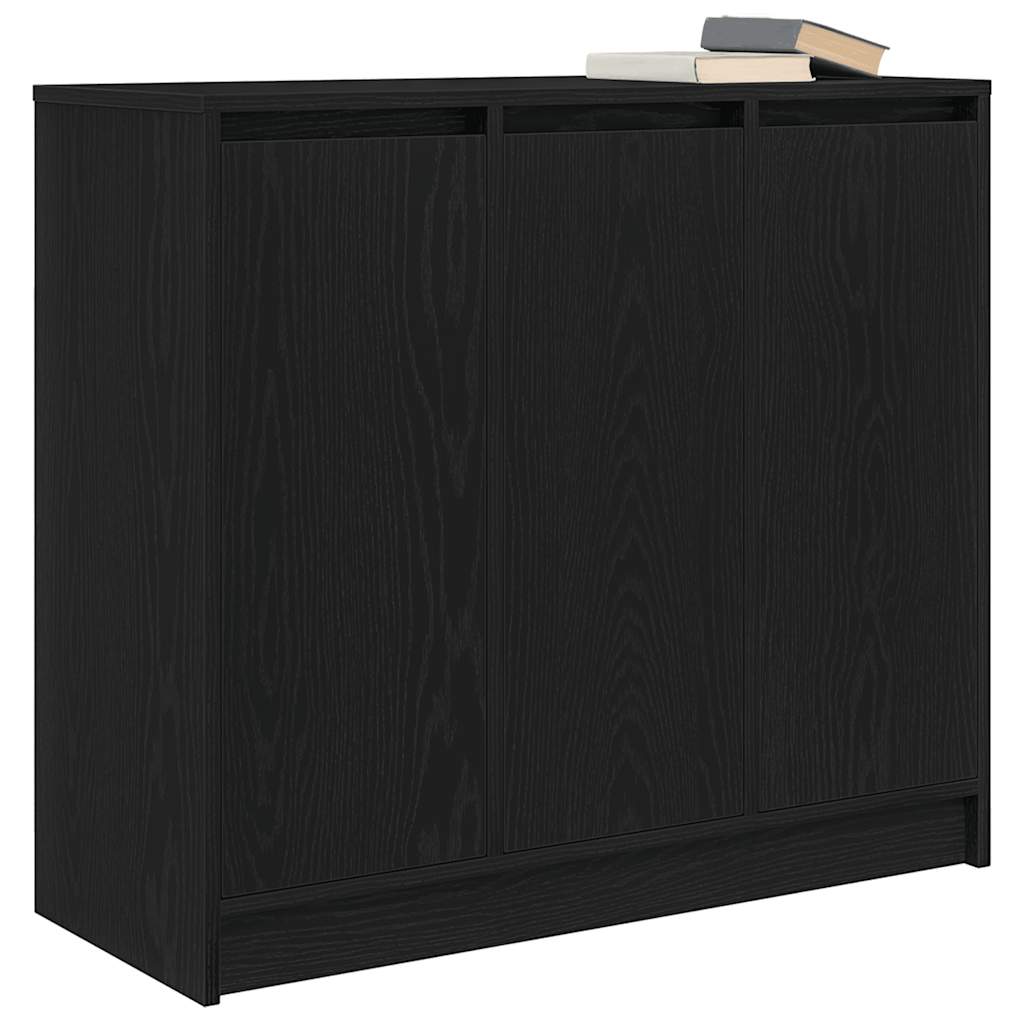 Sideboard Black Oak Look 85x34x76 cm Wood Material