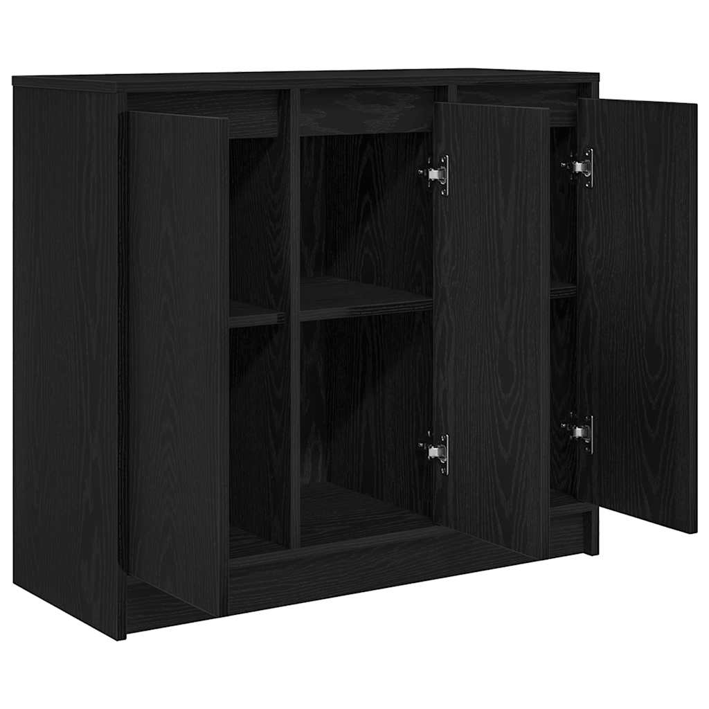Sideboard Black Oak Look 85x34x76 cm Wood Material