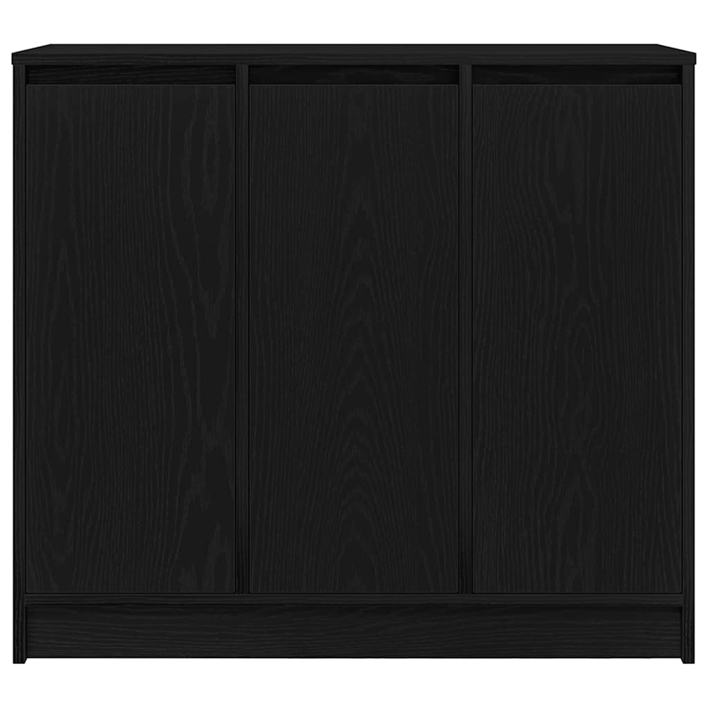 Sideboard Black Oak Look 85x34x76 cm Wood Material
