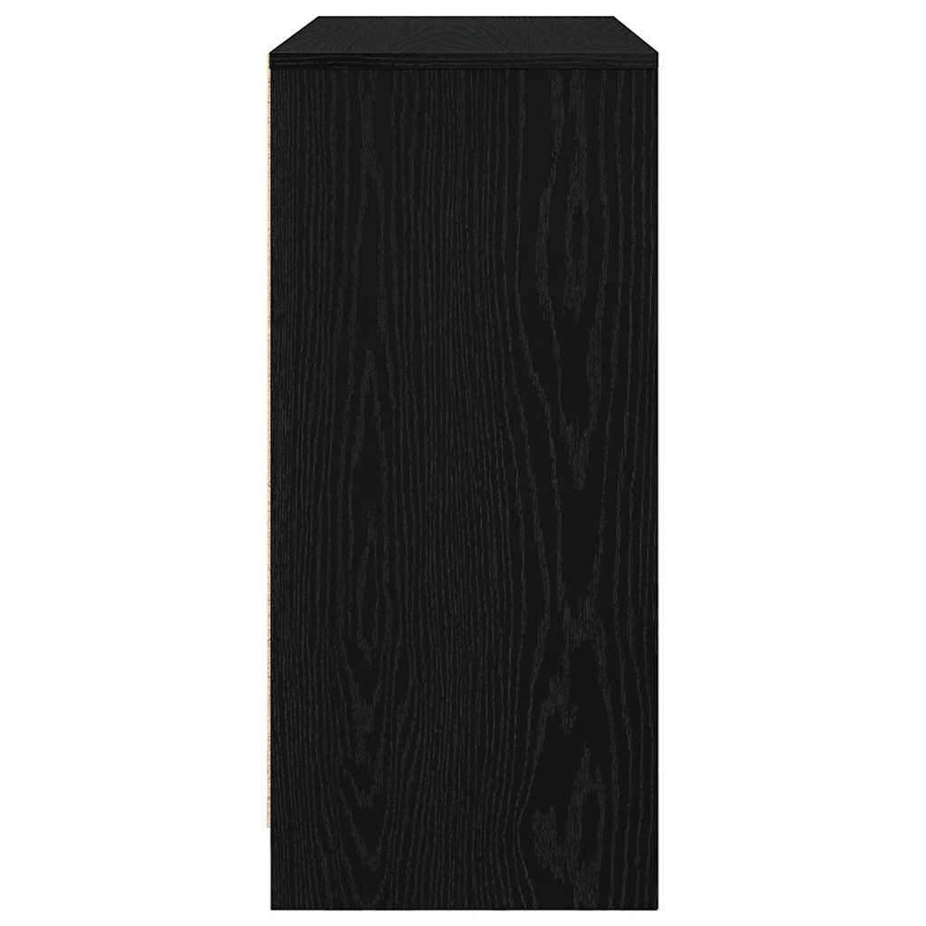 Sideboard Black Oak Look 85x34x76 cm Wood Material