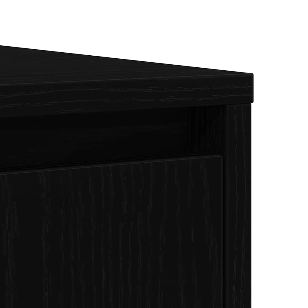 Sideboard Black Oak Look 85x34x76 cm Wood Material