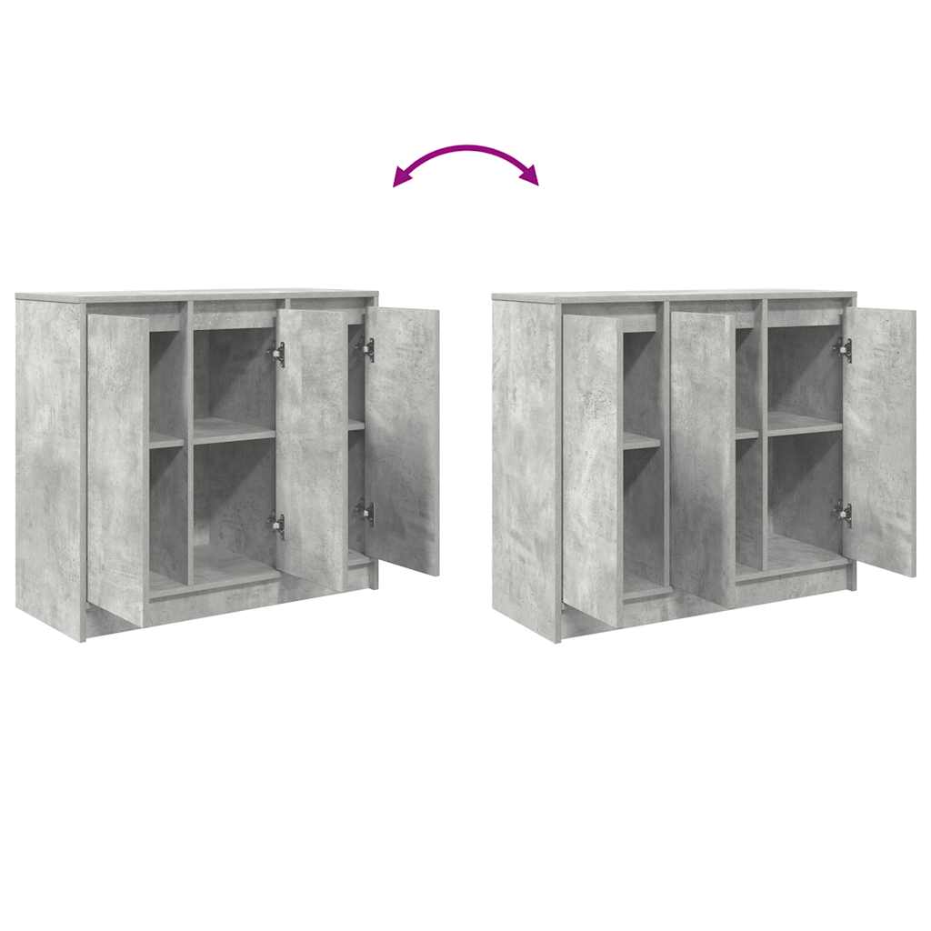 Sideboard Concrete Grey 85x34x76 cm Wood Material