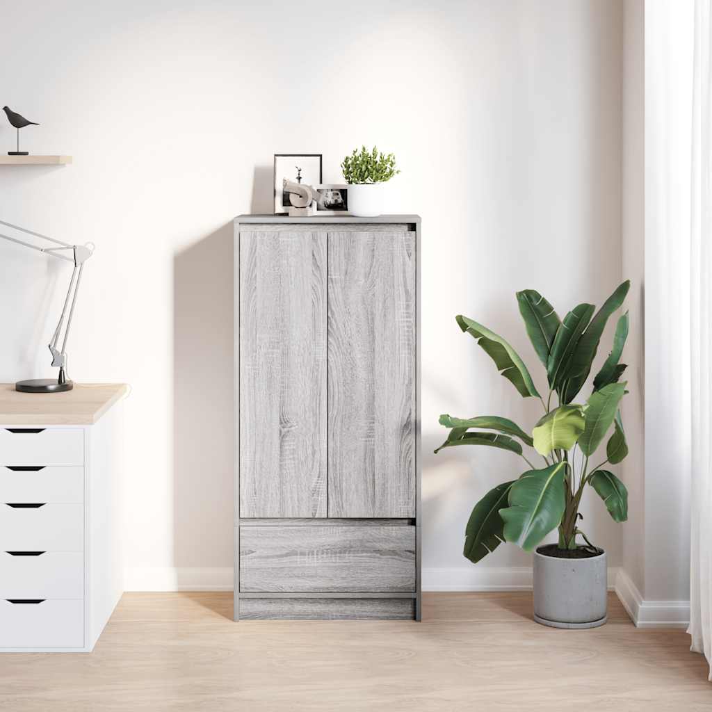 Cabinet with drawer Grey Sonoma 55,5x34x119,5cm wood material