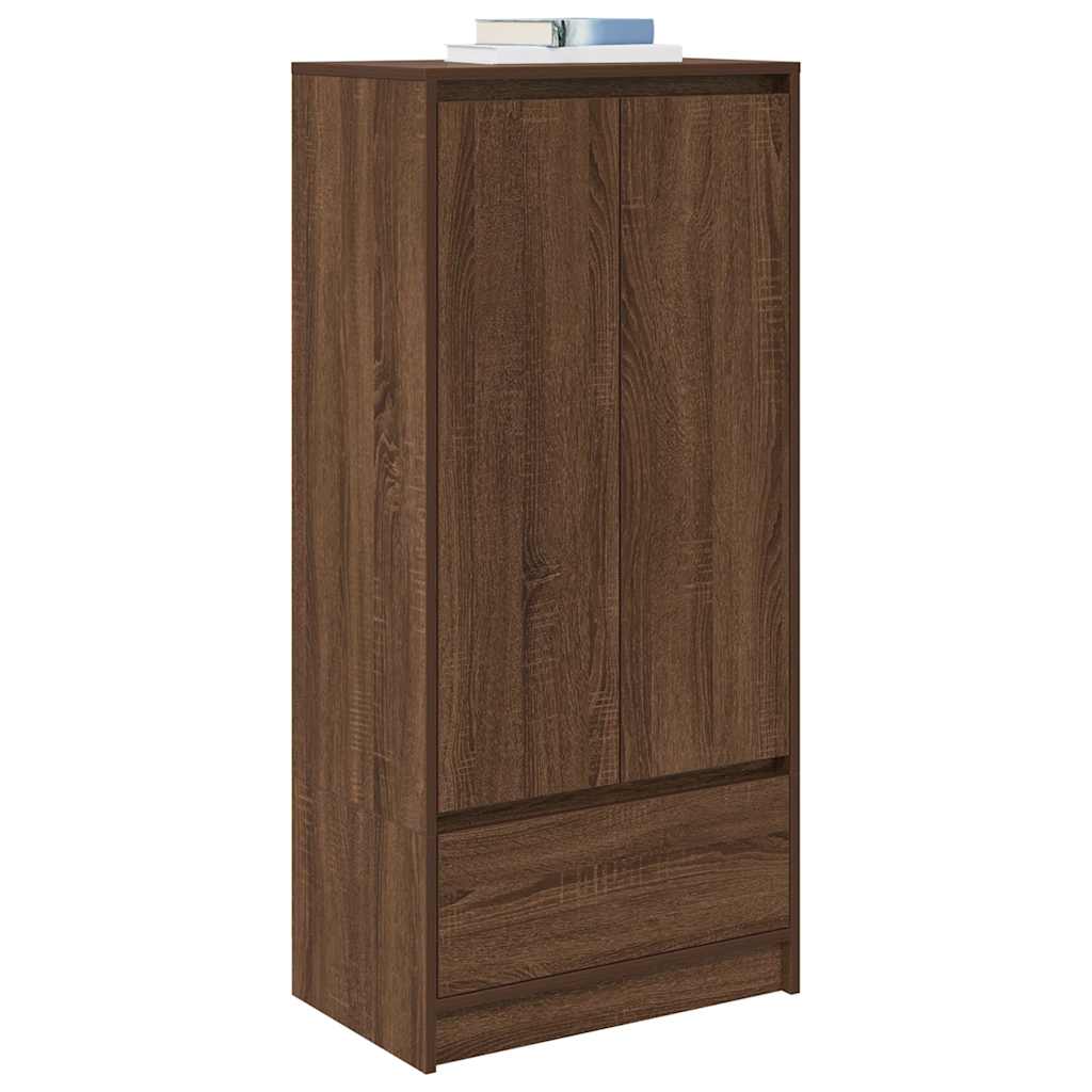 Cabinet with drawer brown oak look 55.5x34x119.5 cm