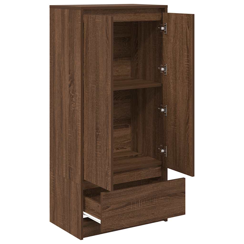 Cabinet with drawer brown oak look 55.5x34x119.5 cm