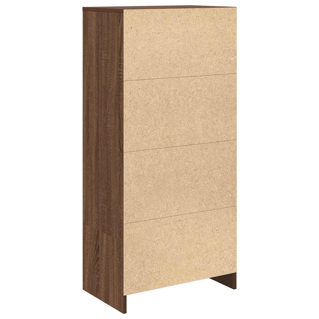 Cabinet with drawer brown oak look 55.5x34x119.5 cm