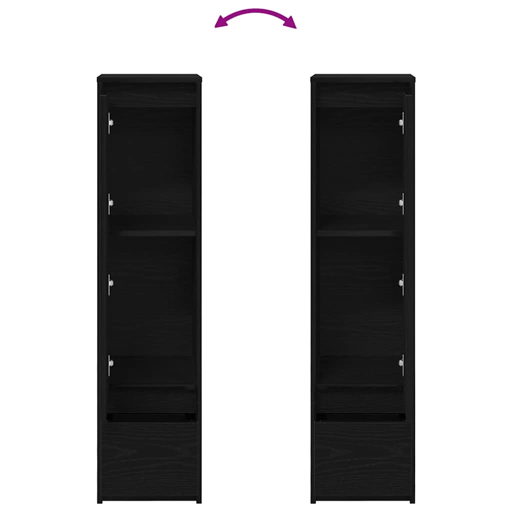 Highboard Black Oak Look 29.5x34x119.5 cm Wood Material