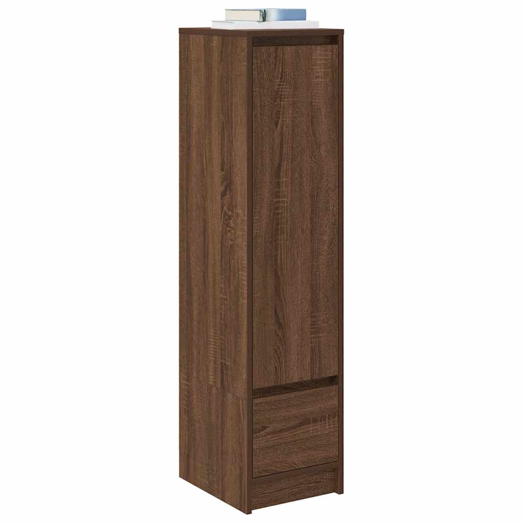 Highboard Braun Eichen-Optik 29,5x34x119,5 cm Holzwerkstoff