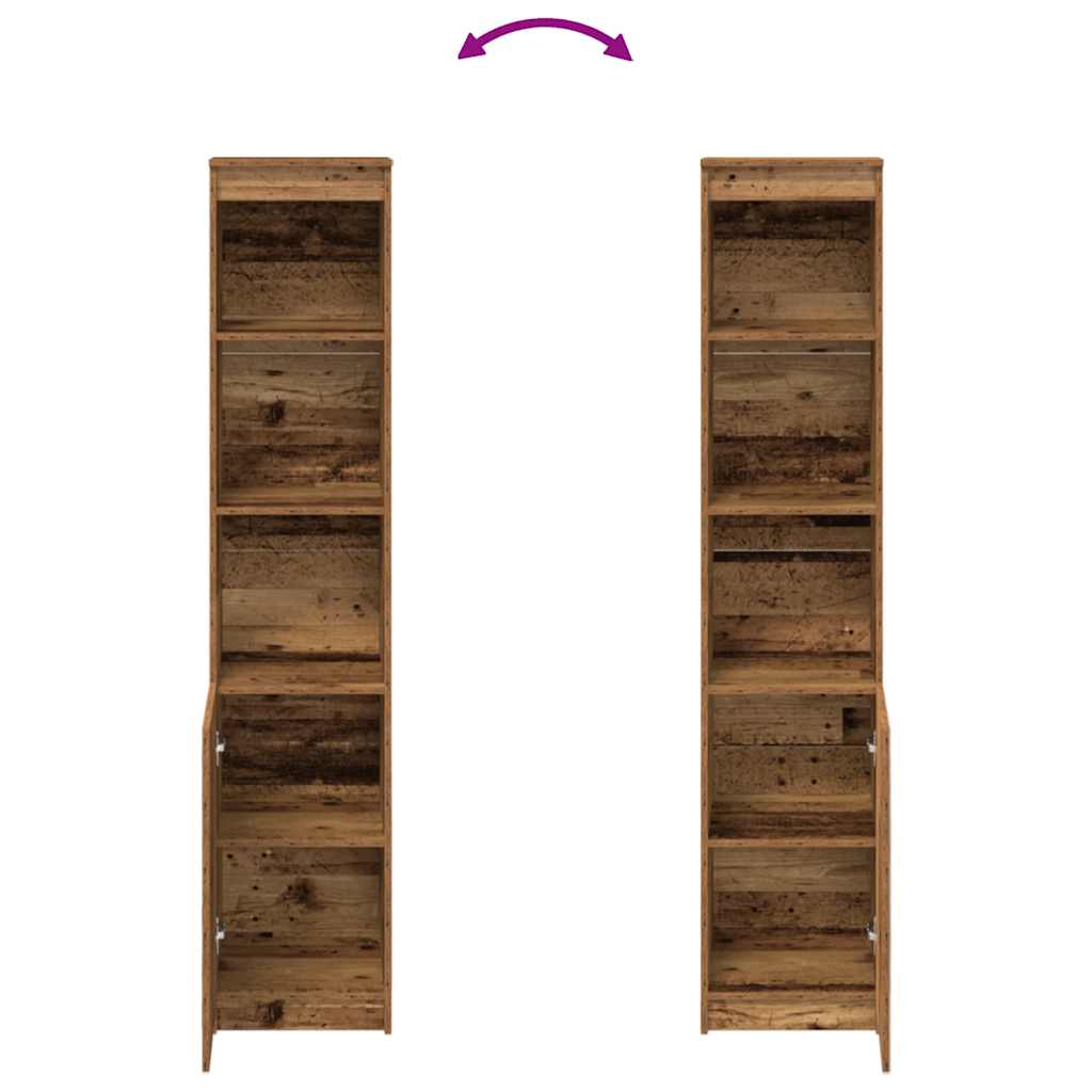 Highboard old wood look 37.5x35x180 cm wood material