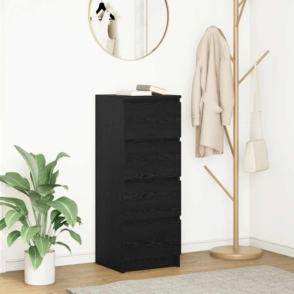 Sideboard Schwarz Eichen-Optik 37,5x35x99 cm Holzwerkstoff