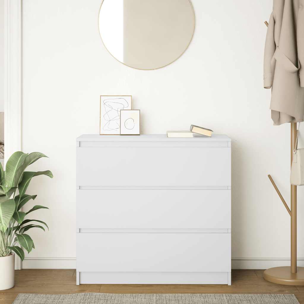 Sideboard White 80x35x76 cm Wood Material