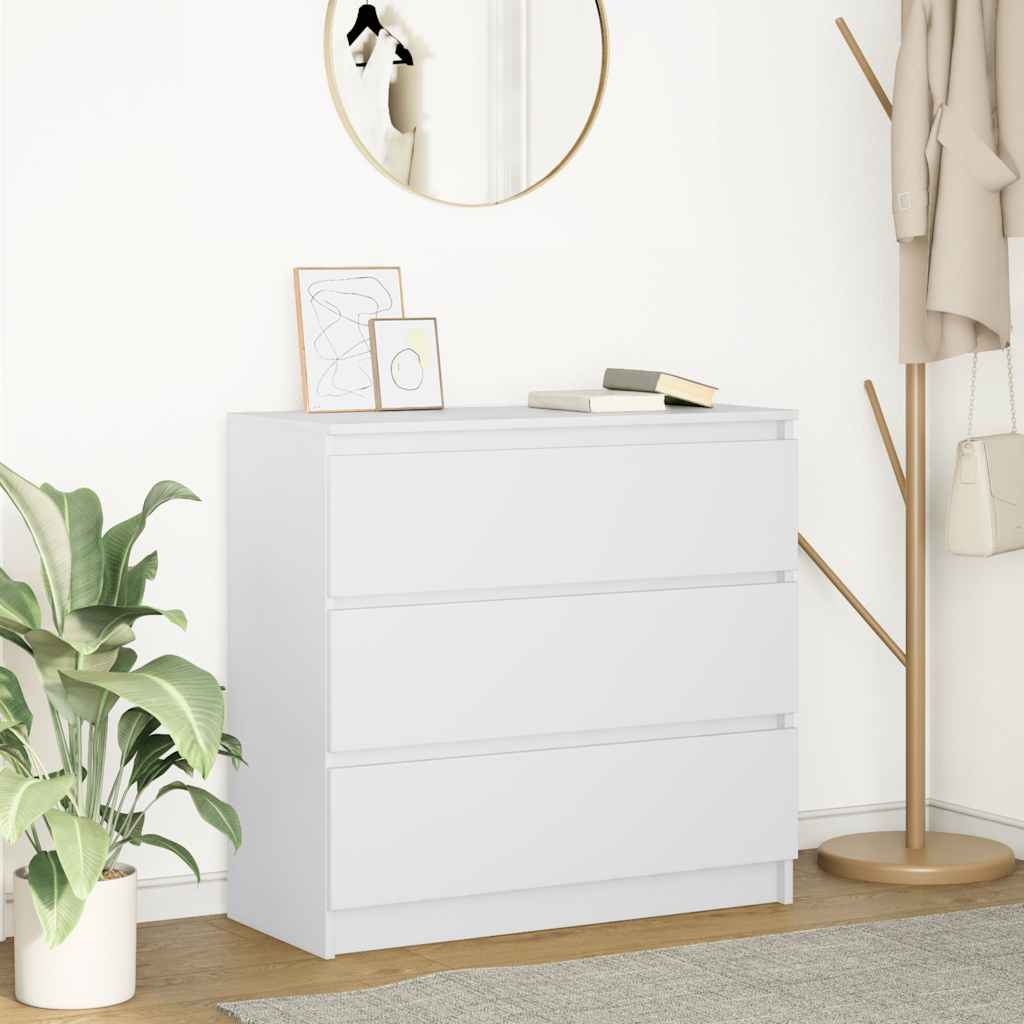 Sideboard Weiß 80x35x76 cm Holzwerkstoff