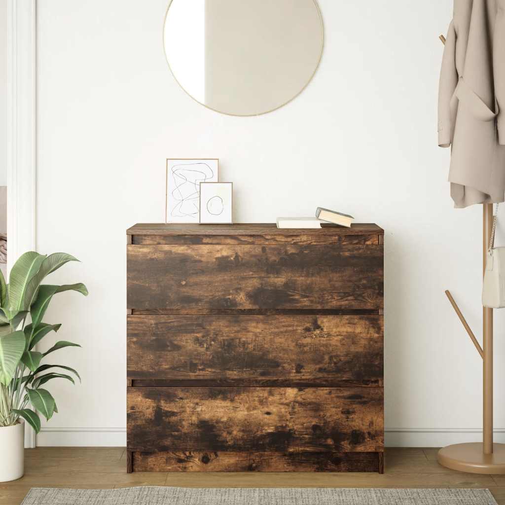Sideboard Räuchereiche 80x35x76 cm Holzwerkstoff