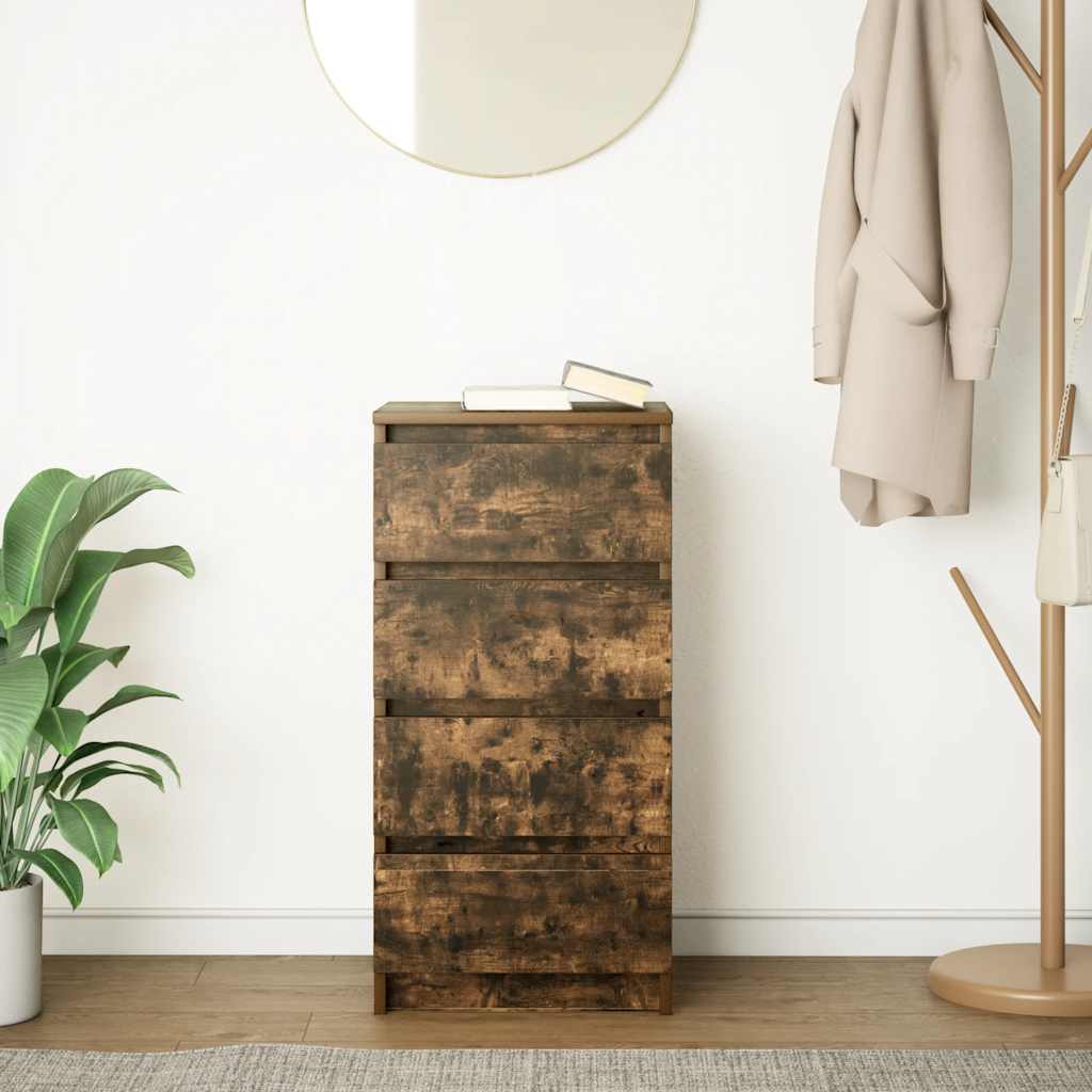 Sideboard smoked oak 37.5x35x76 cm wood material