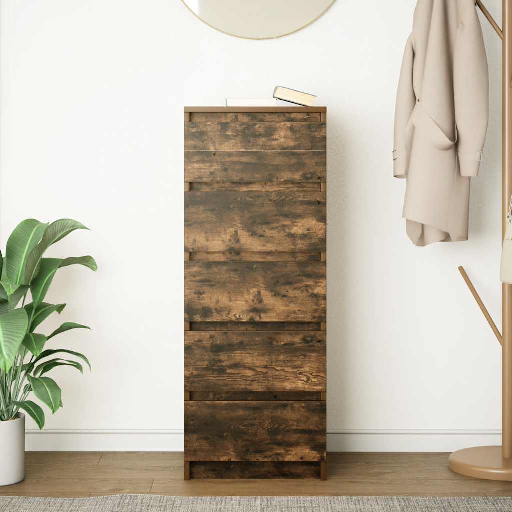 Sideboard with drawers smoked oak 37.5x35x99 cm