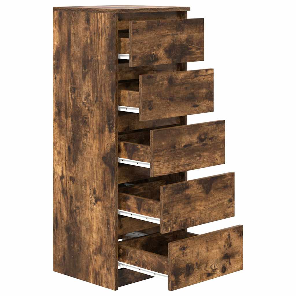 Sideboard with drawers smoked oak 37.5x35x99 cm