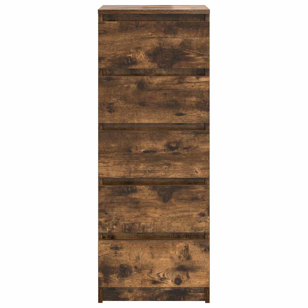 Sideboard with drawers smoked oak 37.5x35x99 cm