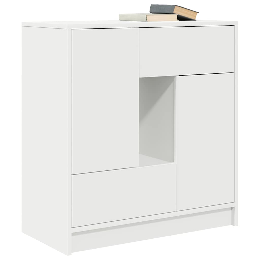 Sideboard with drawers and doors White 70.5x34x74.5 cm