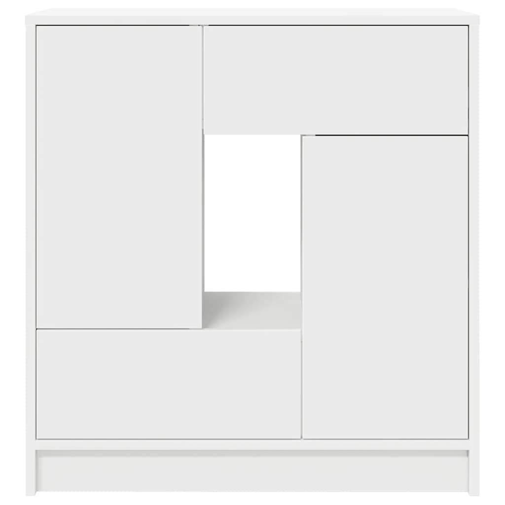 Sideboard with drawers and doors White 70.5x34x74.5 cm
