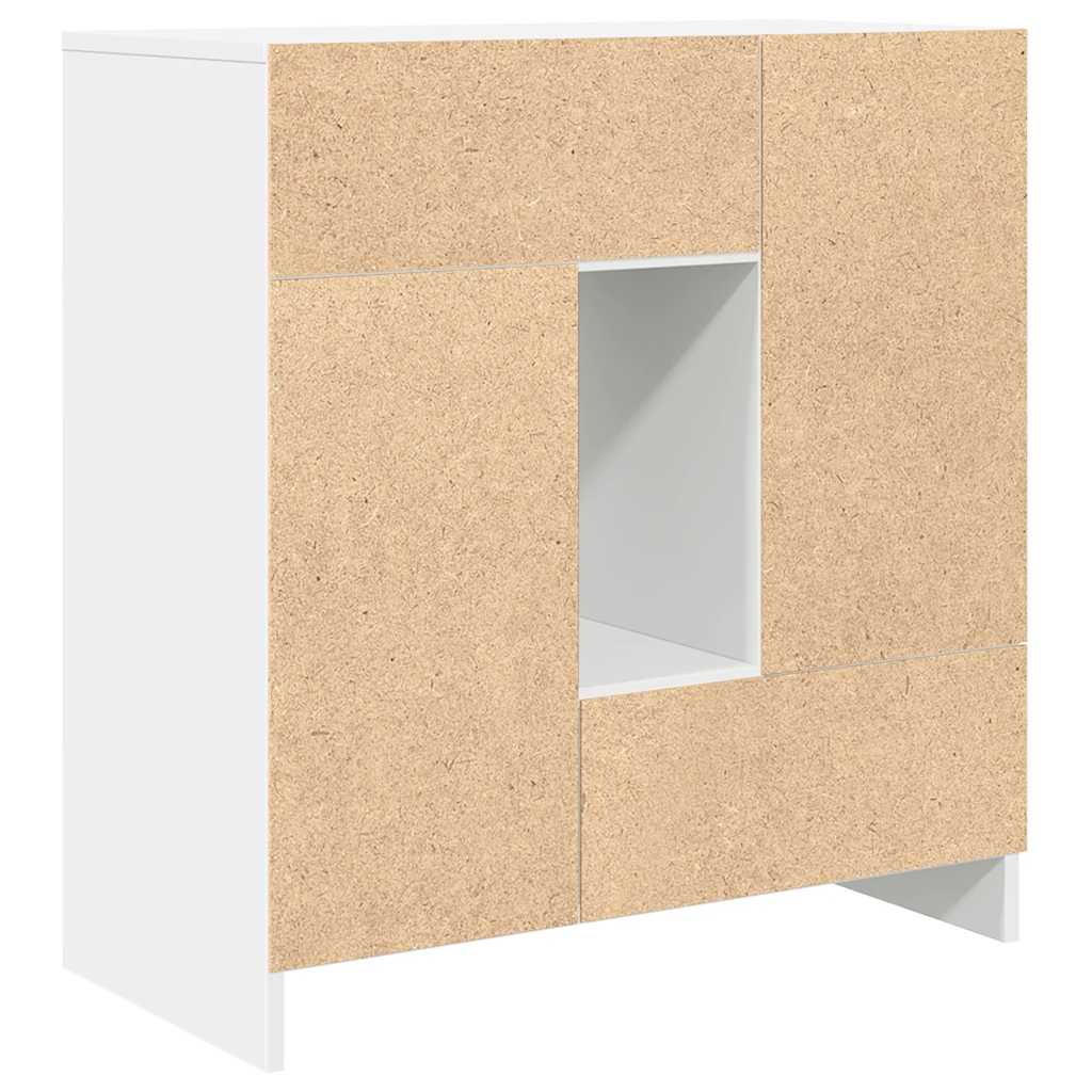 Sideboard with drawers and doors White 70.5x34x74.5 cm