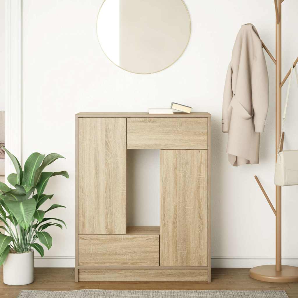 Sideboard with drawers and doors Sonoma oak 73x31x90 cm