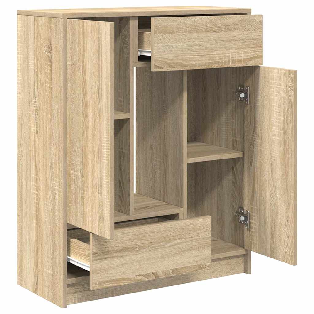 Sideboard with drawers and doors Sonoma oak 73x31x90 cm