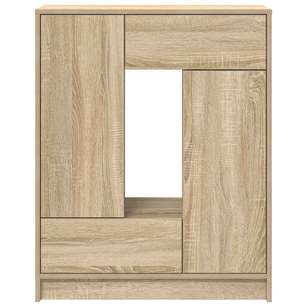 Sideboard with drawers and doors Sonoma oak 73x31x90 cm
