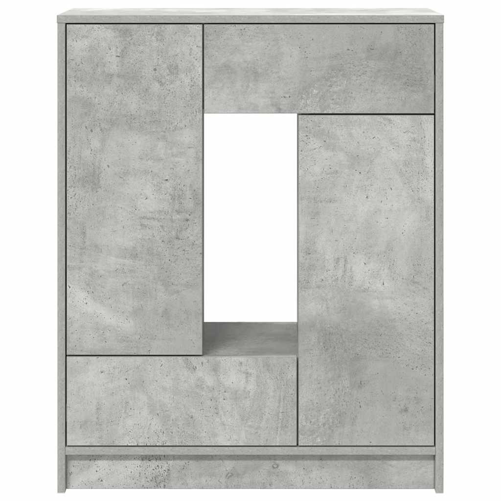 Sideboard with drawers and doors concrete grey 73x31x90 cm