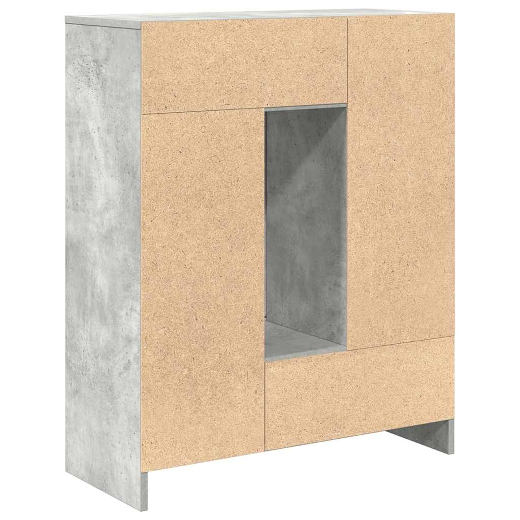 Sideboard with drawers and doors concrete grey 73x31x90 cm