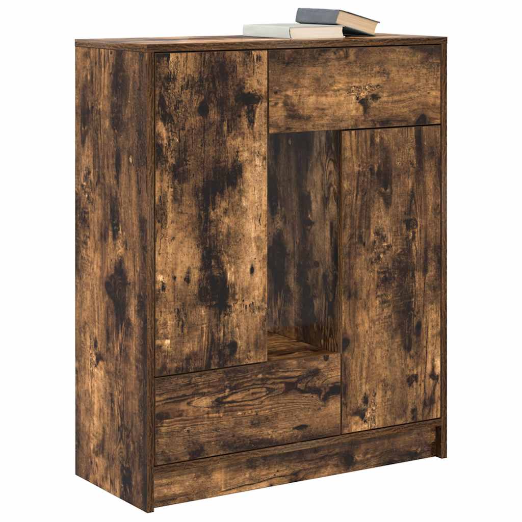 Sideboard mit Schubladen und Türen Räuchereiche 73x31x90 cm